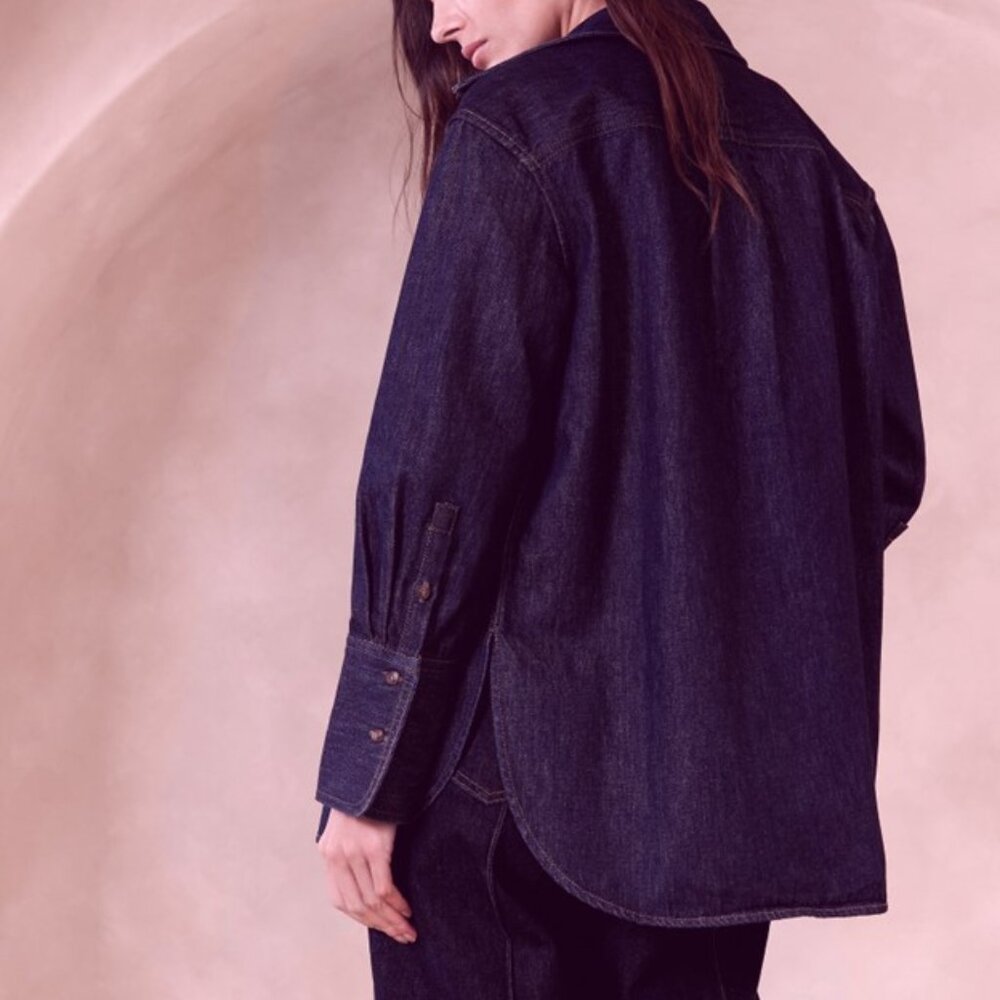 Banana Republic Oversized Denim Shirt-SMALL-NWT - Picture 2 of 6